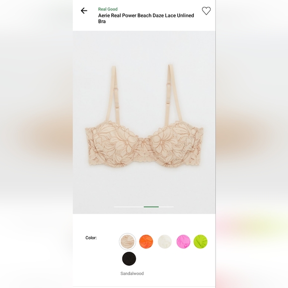 Aerie Real Power Beach Daze Lace Unlined Bra Size 34D - Picture 3 of 5
